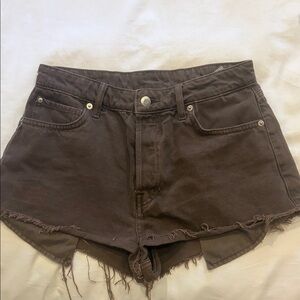 Women's Brown Denim Shorts